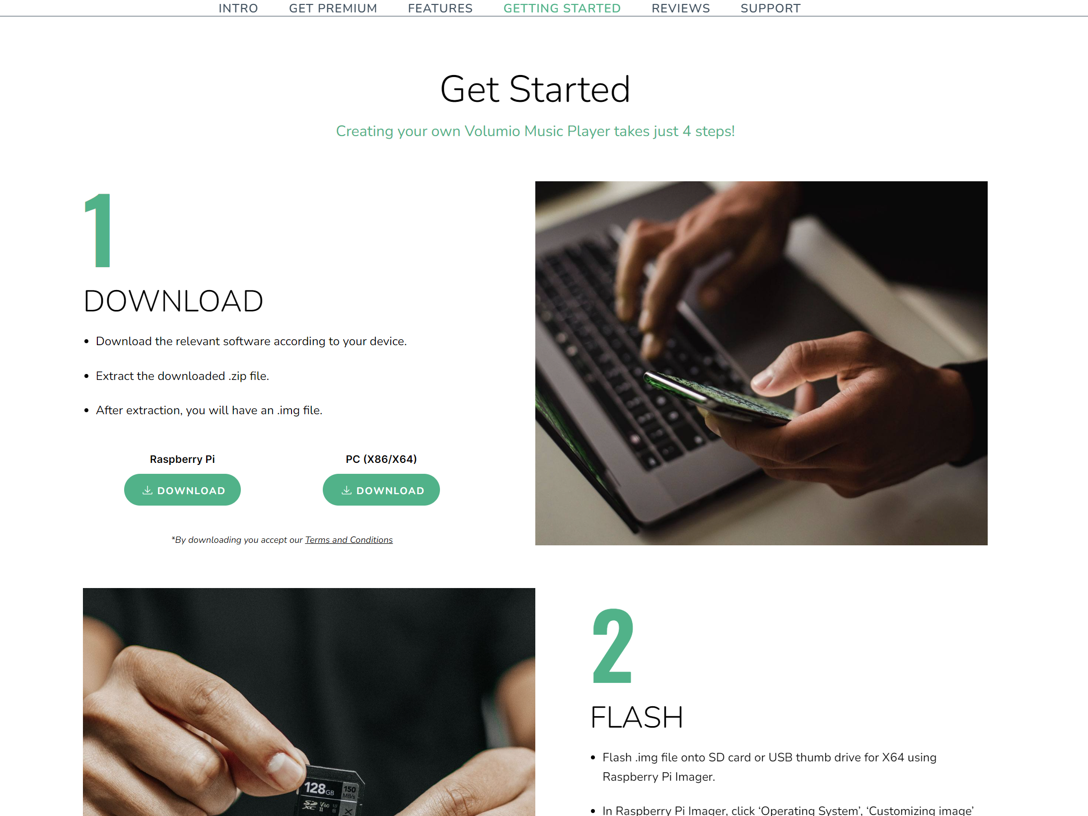 Creating your own Volumio Music Player takes just 4 steps!