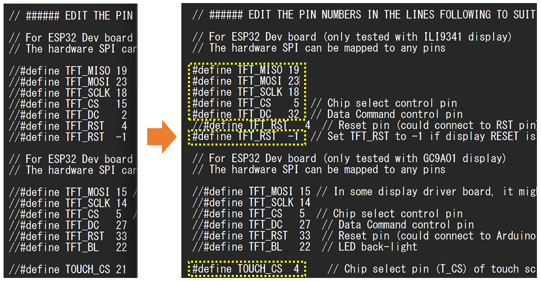 User_Setup.h の編集