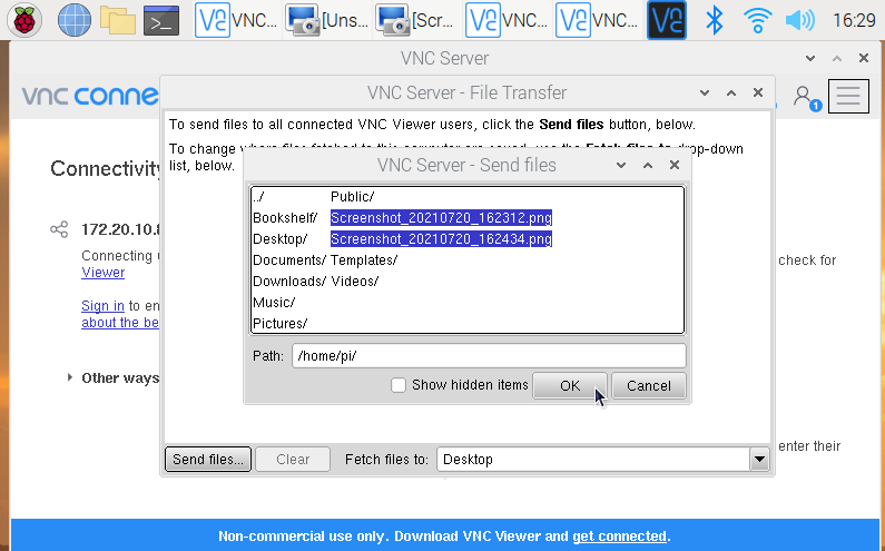  VNC Viewerを使ってPCに転送