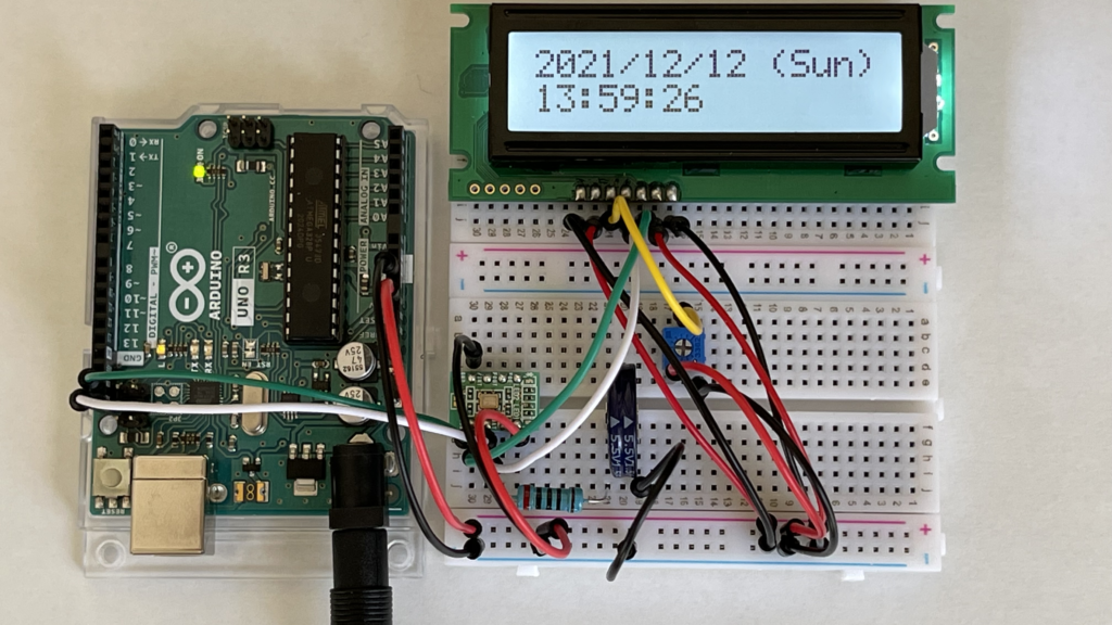 ArduinoとRTCモジュールRX8900を使ったLCD時計の製作