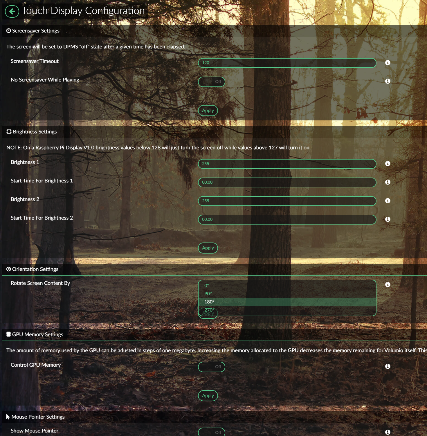 「Brightness Settings」の数値を調整