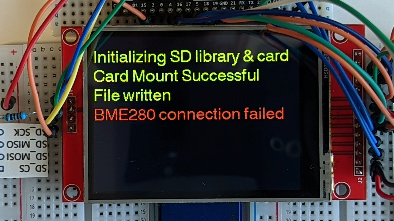 BME280との接続に失敗