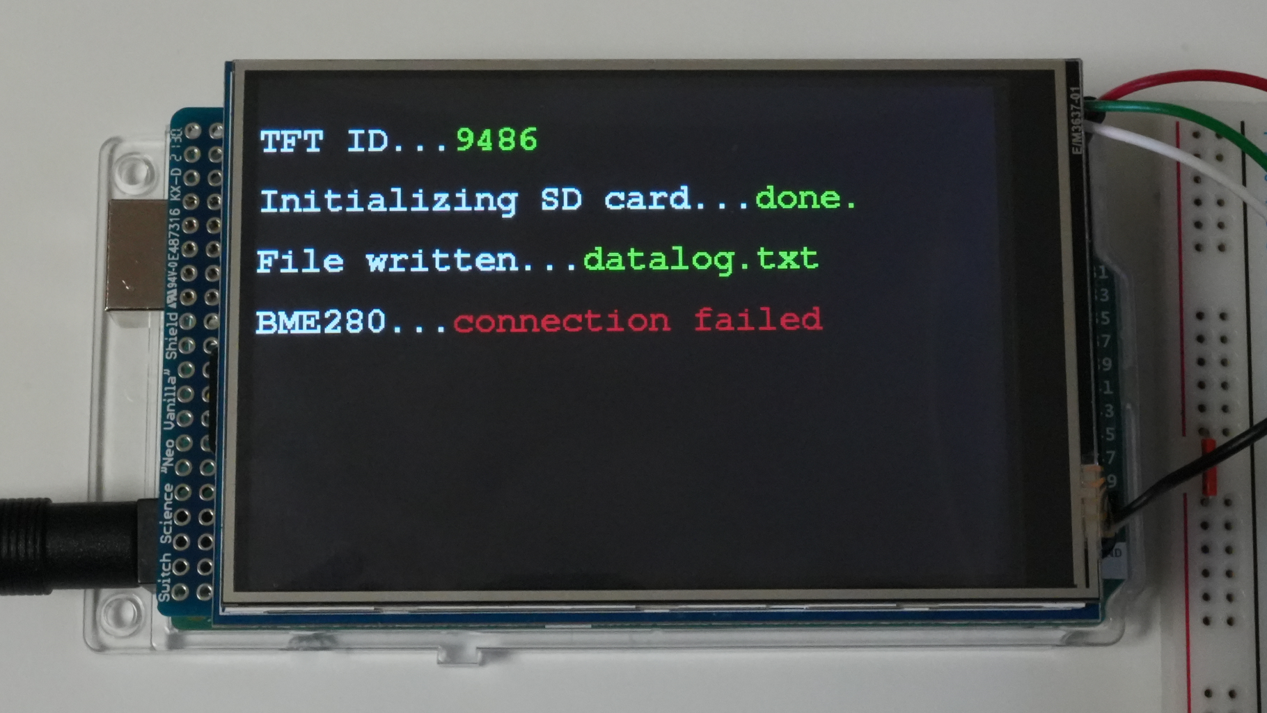 BME280センサへの接続失敗