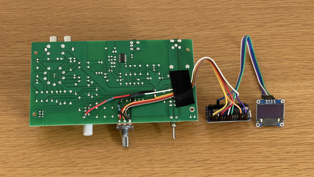 LXV-OT8プリント基板、Arduino nano、OLEDを結線