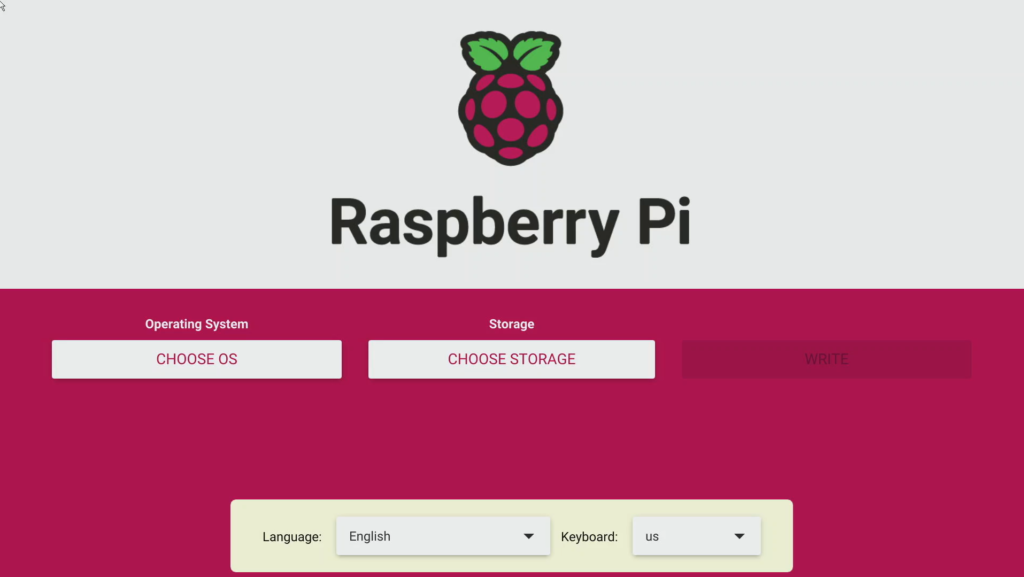 Raspberry Pi Imager画面