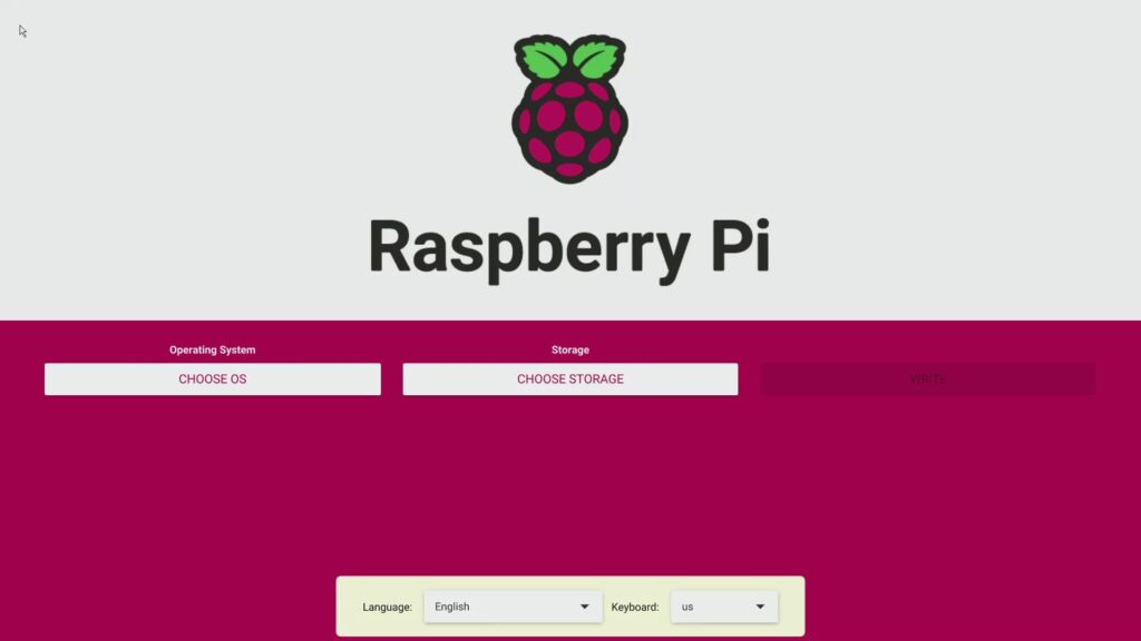 Raspberry Pi Imager画面
