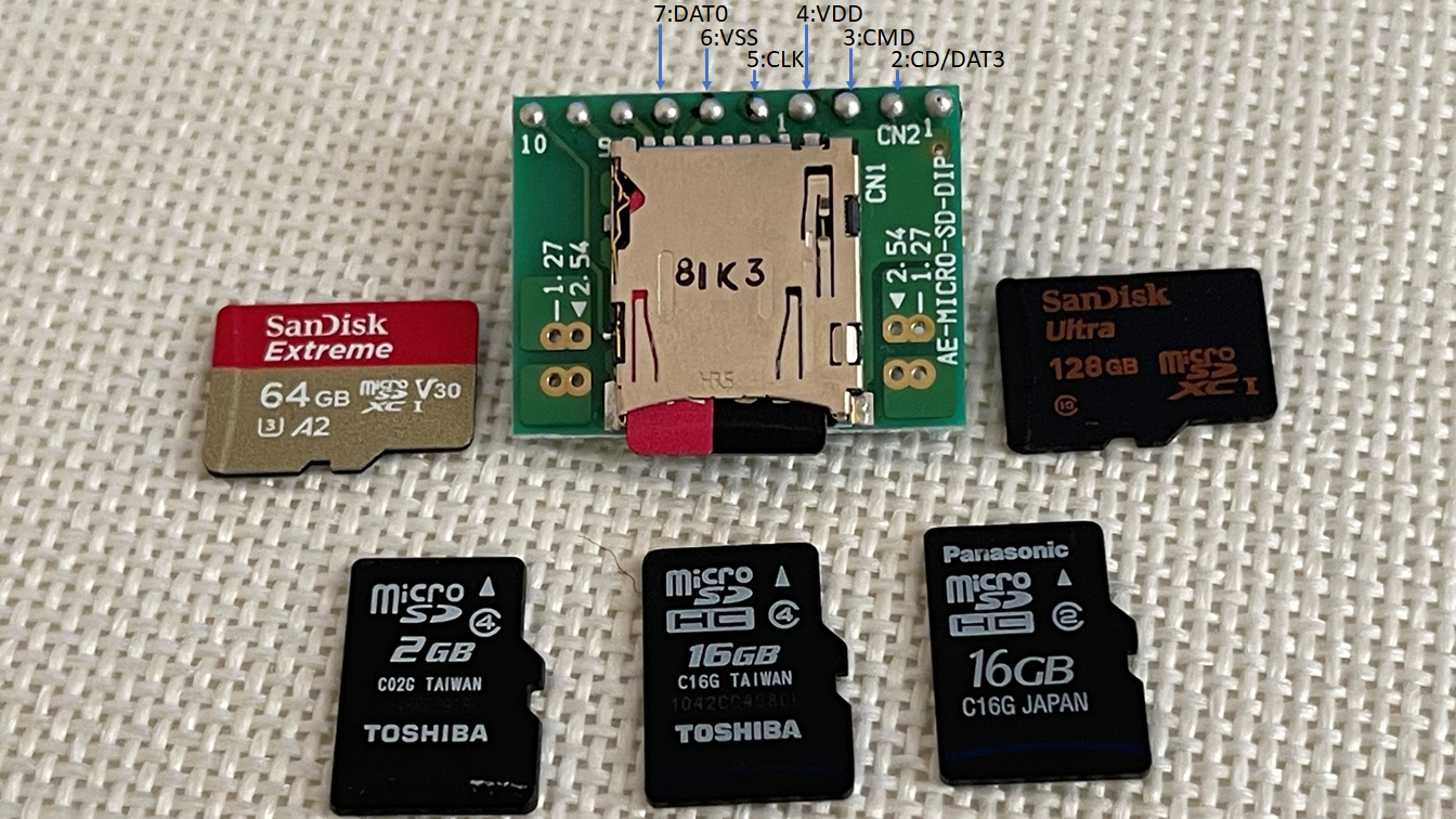 手持ちのmicroSDカード