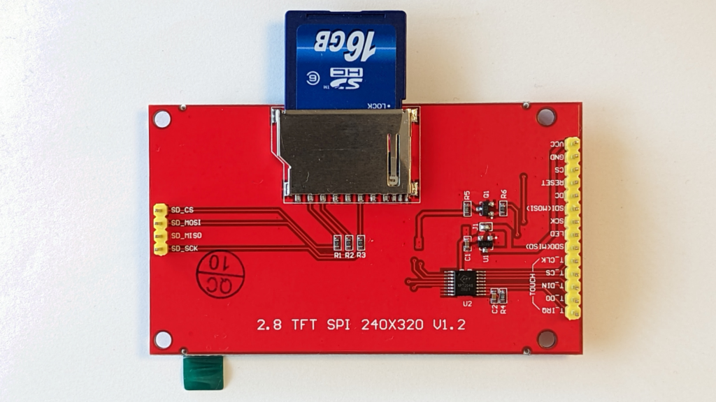 2.8インチTFT液晶モジュールと内蔵SDカードスロット